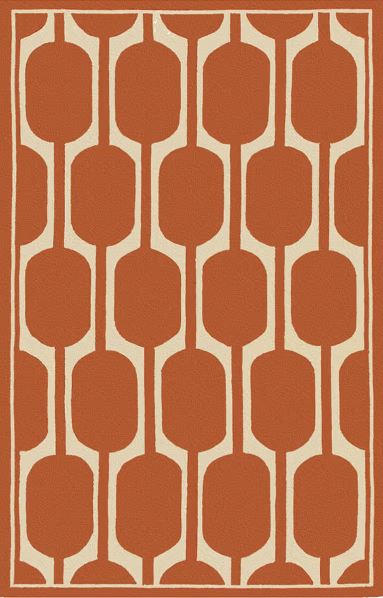 Modern Loom Orange Patterned Rug