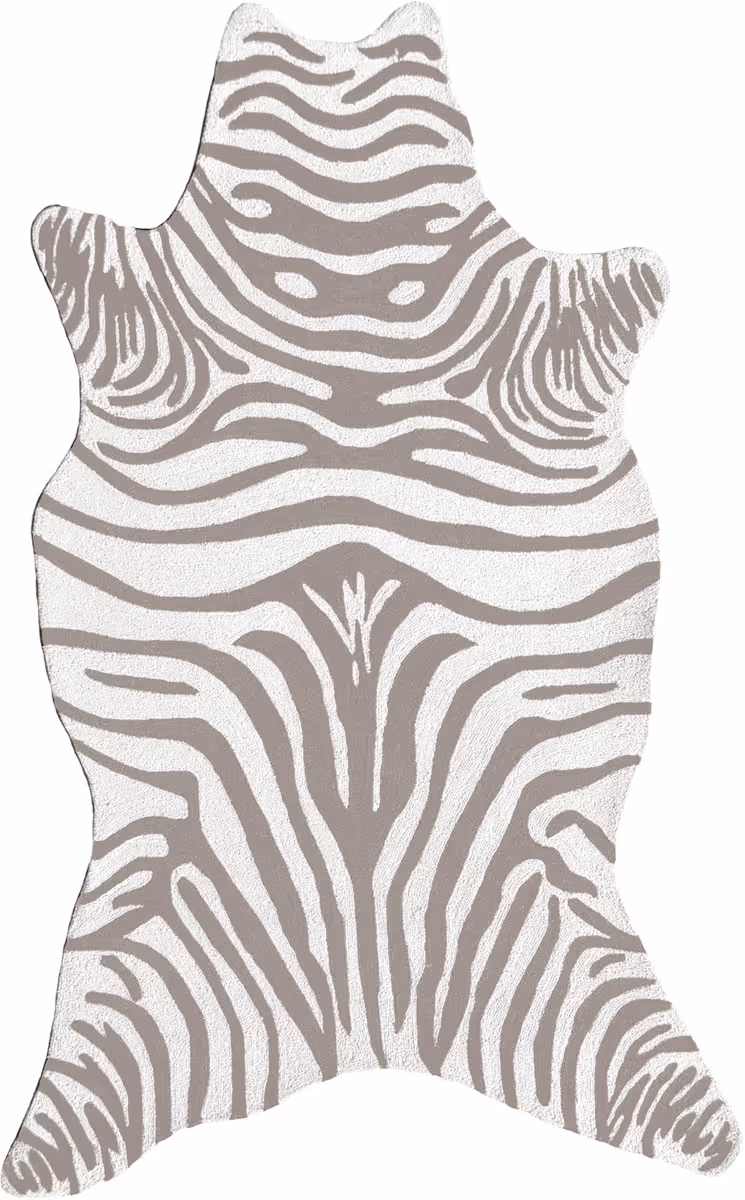 Modern Loom White Animal Print Rug 2