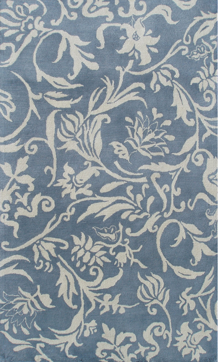 Modern Loom Blue Floral Rug 4 from the Botanical Rugs collection at