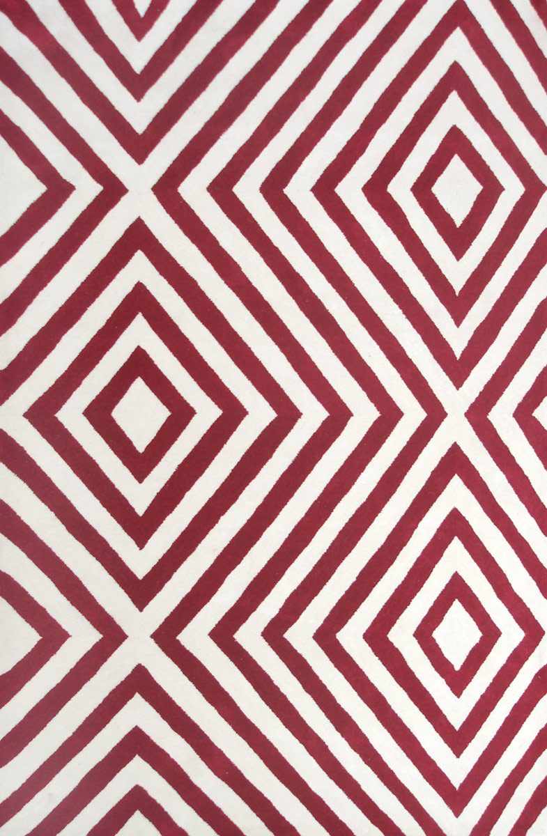 Modern Loom Red Patterned Rug 4 from the Bauhaus Minimal Design Rugs