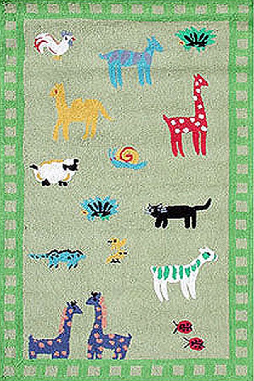 Modern Loom Green Child Friendly Rug 4 from the Kids' Rugs Collection collection at Modern Area Rugs