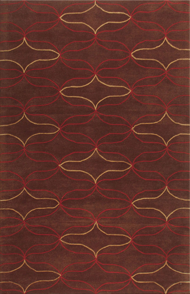 Modern Loom Brown Patterned Rug 4 from the Bauhaus Minimal Design Rugs