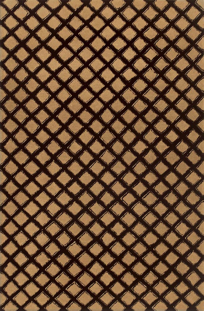 Crisscross Tan Black Rug from the Bauhaus Minimal Design Rugs