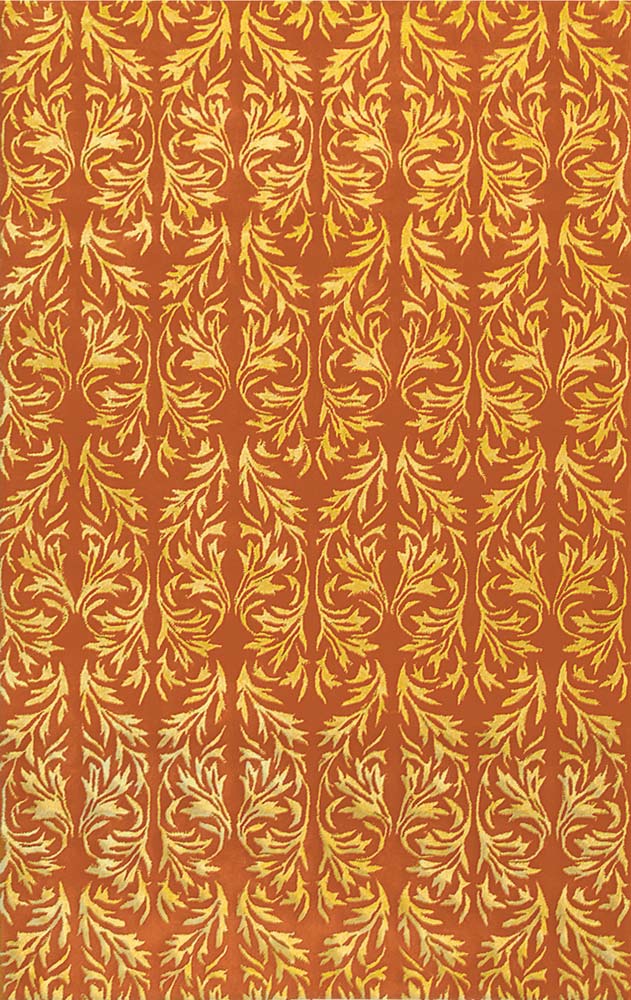 Modern Loom Orange Patterned Floral Rug 2 from the Botanical Rugs