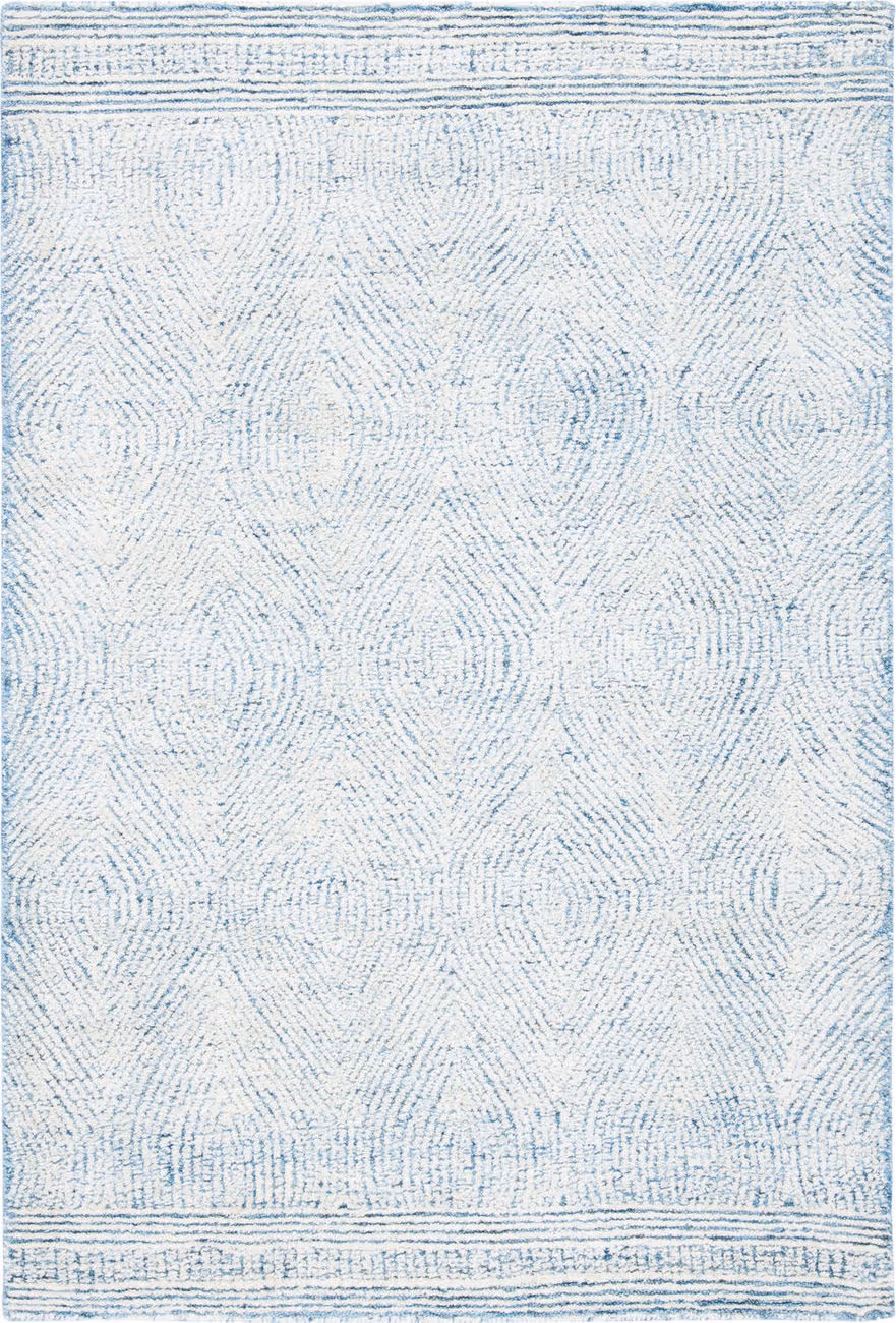 Safavieh Ivory / Blue Collection ABT340M Blue Hand Tufted Wool Rug