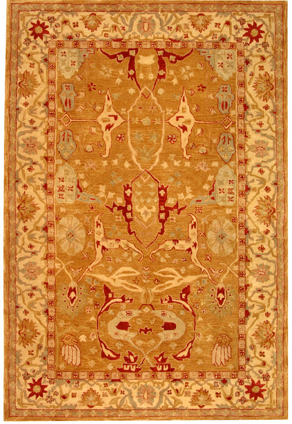 Modern Loom Orange Traditional Wool Rug 6 from the Assorted Traditional
