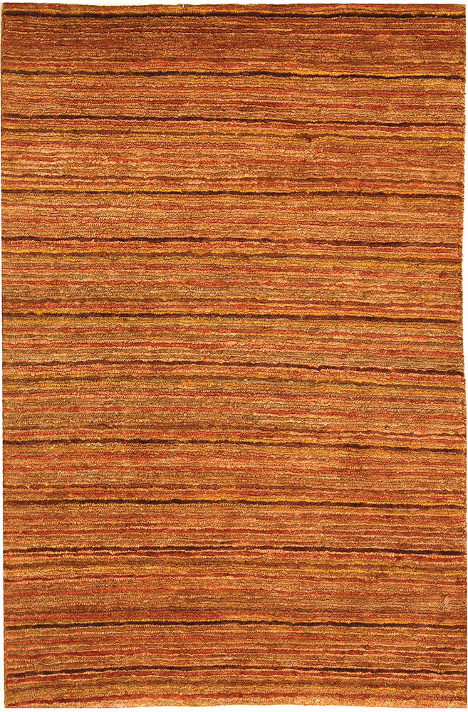 Modern Loom Orange Patterned Natural Fiber Rug