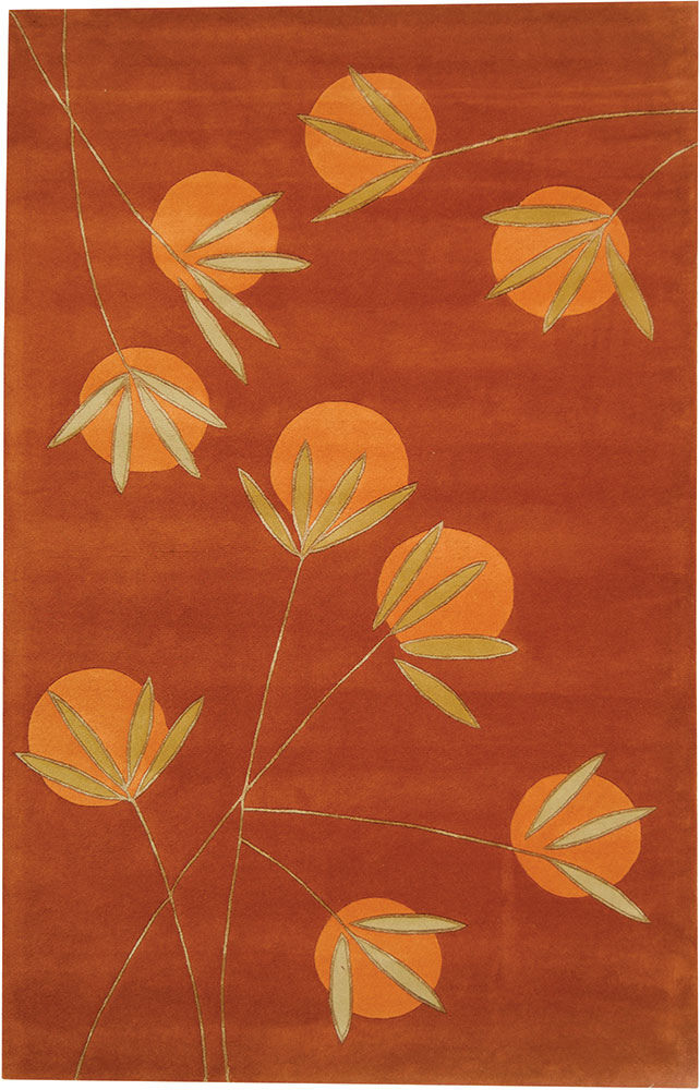 Modern Loom Red Floral Wool Rug from the Botanical Rugs collection at