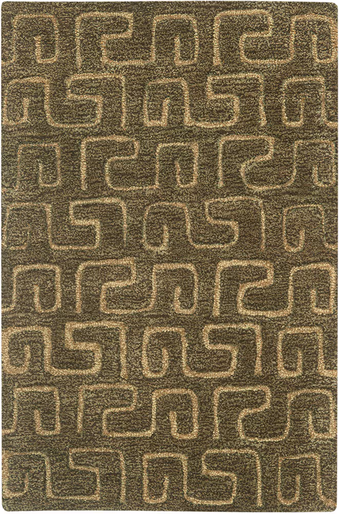 Modern Loom Brown Patterned Wool Rug 6