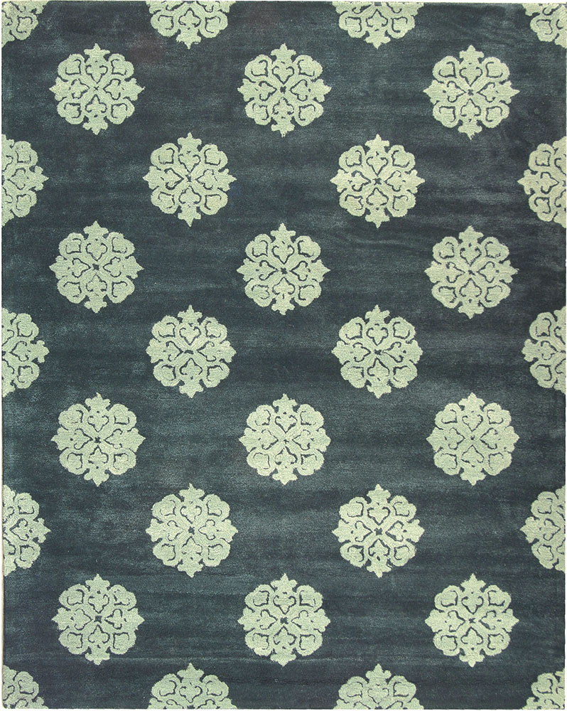 Modern Loom Blue Floral Wool Rug from the Botanical Rugs collection at Modern Area Rugs
