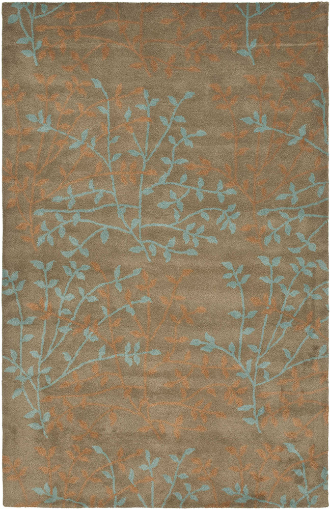 Modern Loom Brown Floral Wool Rug 3 from the Botanical Rugs collection