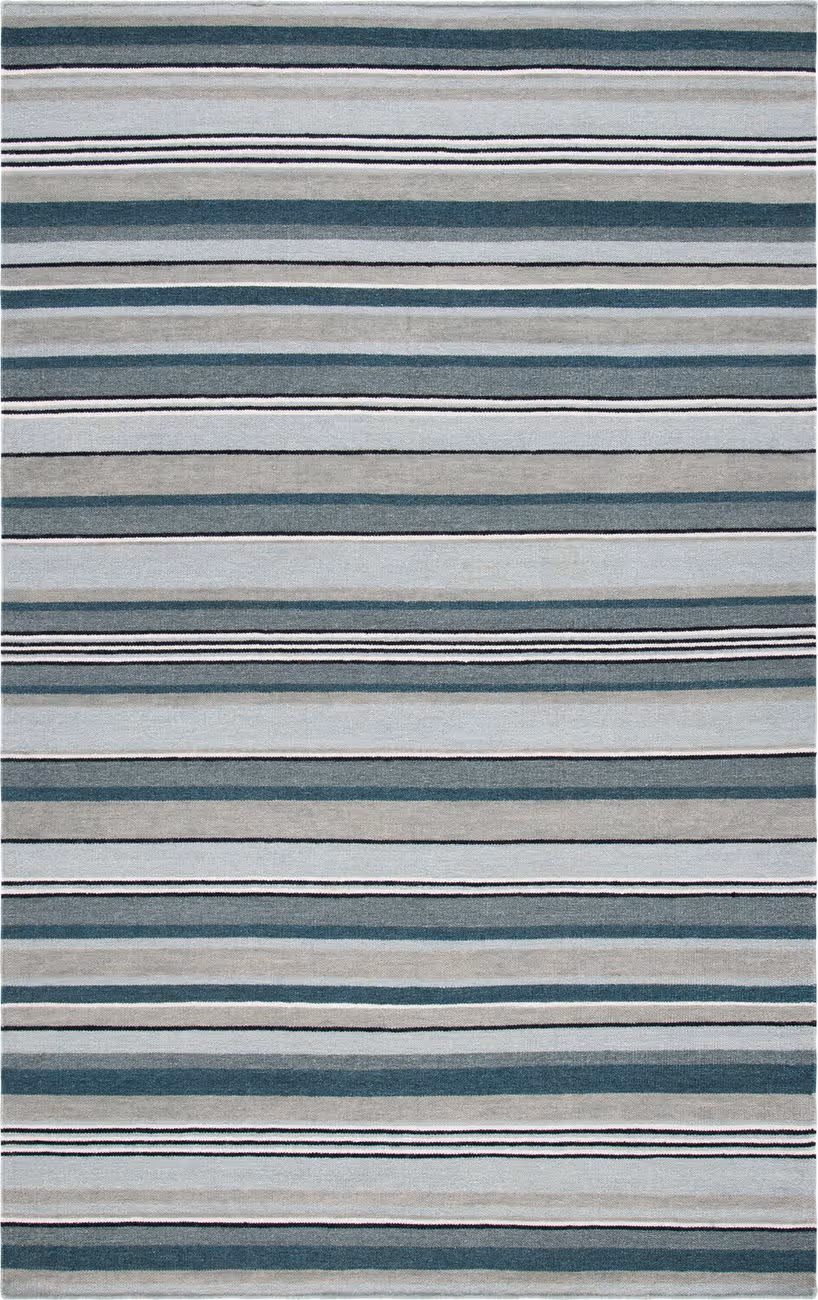 Safavieh Striped Kilim Collection STK601F Blue Hand Loomed Cotton Rug