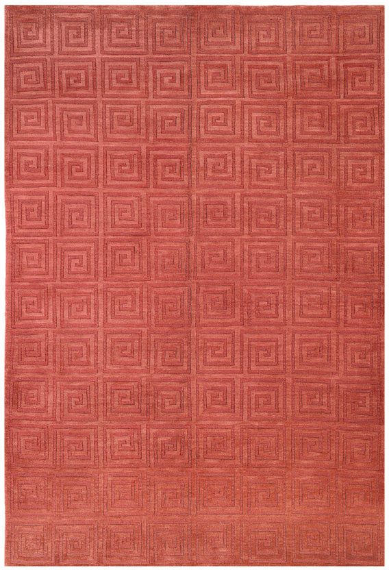 Modern Loom Red Patterned Wool Rug from the Textured Rugs collection at