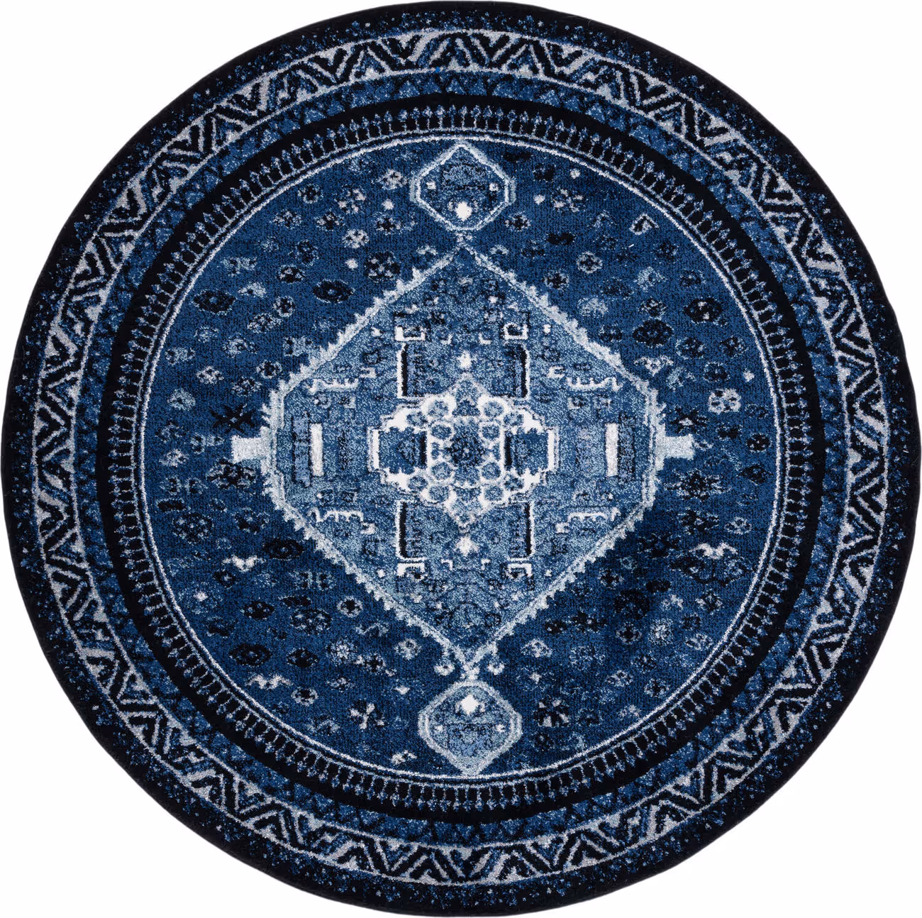 Safavieh Vintage Hamadan Collection VTH201M Blue Power Loomed Synthetic Rug