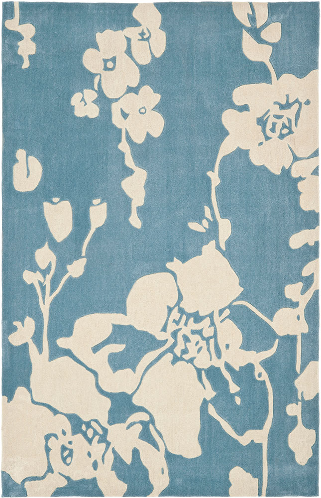 Modern Loom Blue Floral Rug from the Botanical Rugs collection at