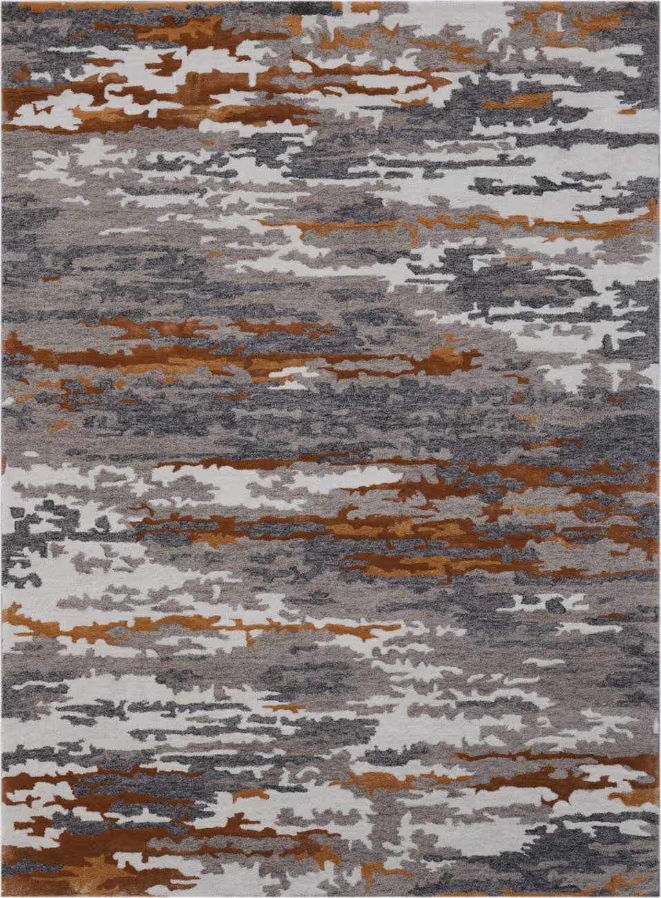 Modern Loom Abstract Multi-Colored Hand Tufted Silk Rug