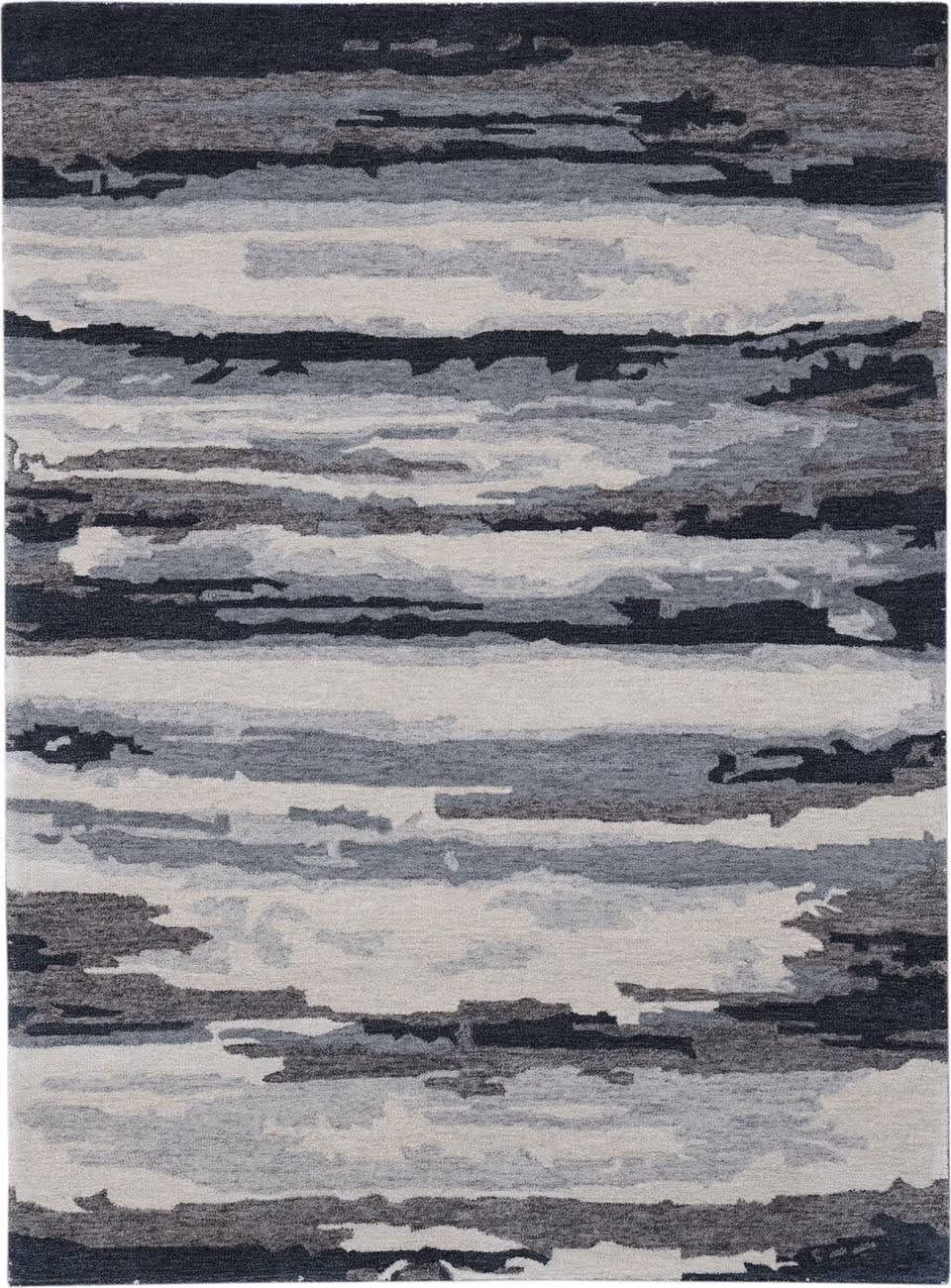Modern Loom Abstract Gray Hand Tufted Silk Rug