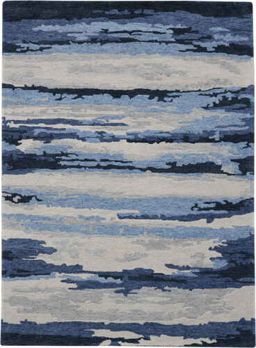 Modern Loom Abstract Multi-Colored Hand Tufted Silk Rug Product Image