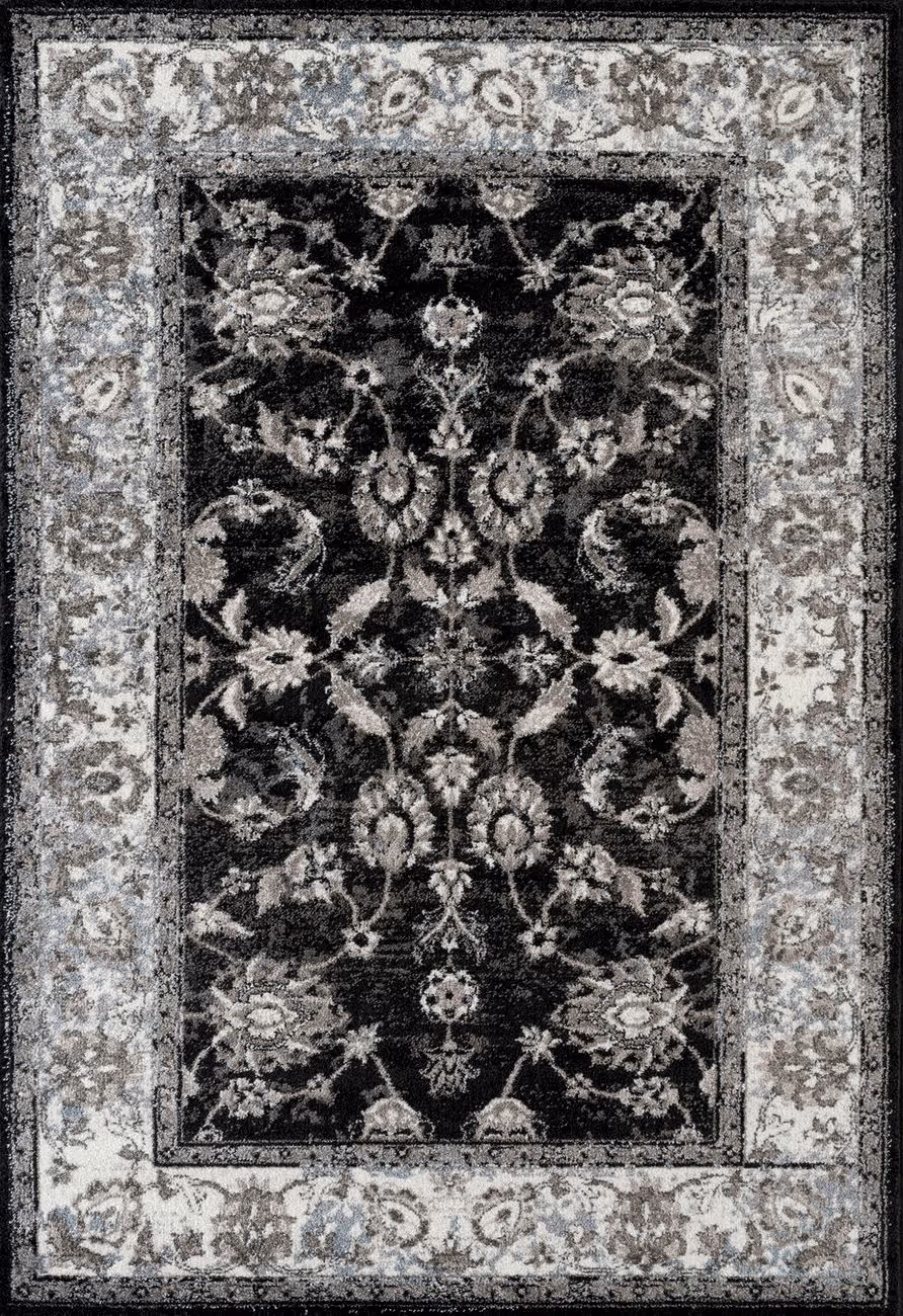 Modern Loom Alexandria Black Power Loomed Synthetic Rug