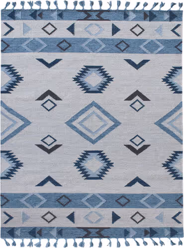Modern Loom Artifacts Blue Flatweave Wool Rug Product Image