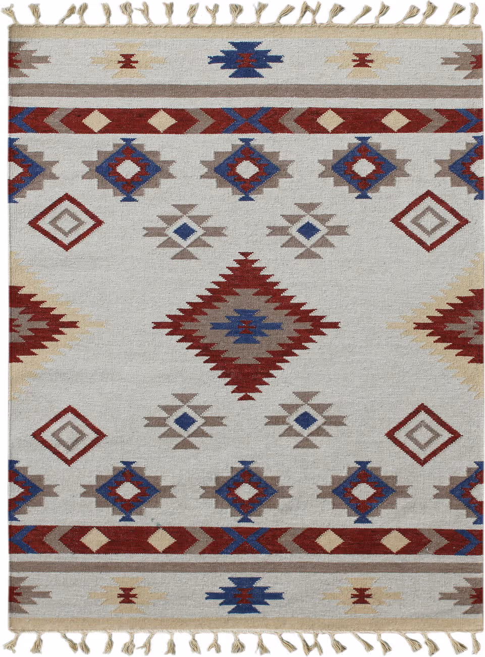 Modern Loom Artifacts Multi-Colored Flatweave Wool Rug