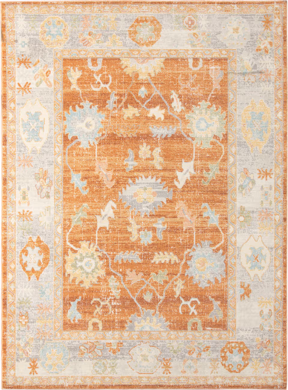 Modern Loom Bohemian Orange Power Loomed Synthetic Rug