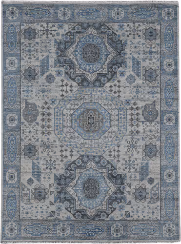 Modern Loom Divine Blue Hand Knotted Wool Rug Product Image