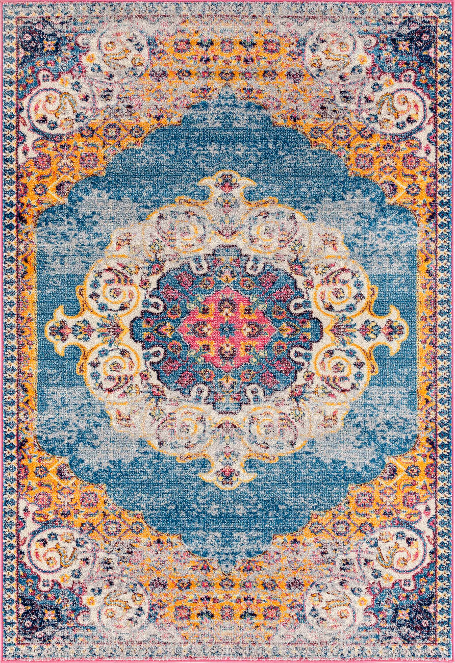 Modern Loom Manhattan Multi-Colored Power Loomed Synthetic Rug