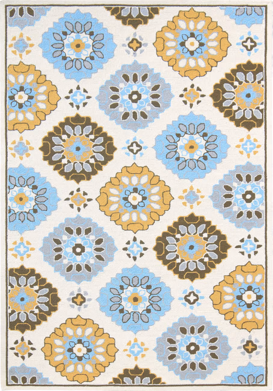 Modern Loom Piazza PAZ-57 Yellow-Blue Outdoor Rug