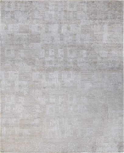 Modern Loom Quartz Gray Hand Knotted Cotton Rug Product Image
