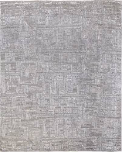 Modern Loom Quartz Gray Hand Knotted Cotton Rug Product Image