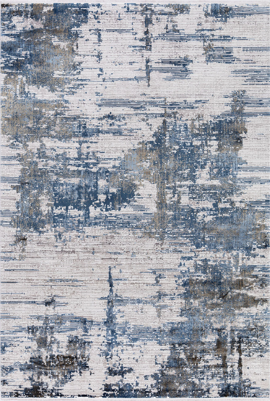 Modern Loom Venice VEN-3 Blue-Bronze Abstract Silk Rug