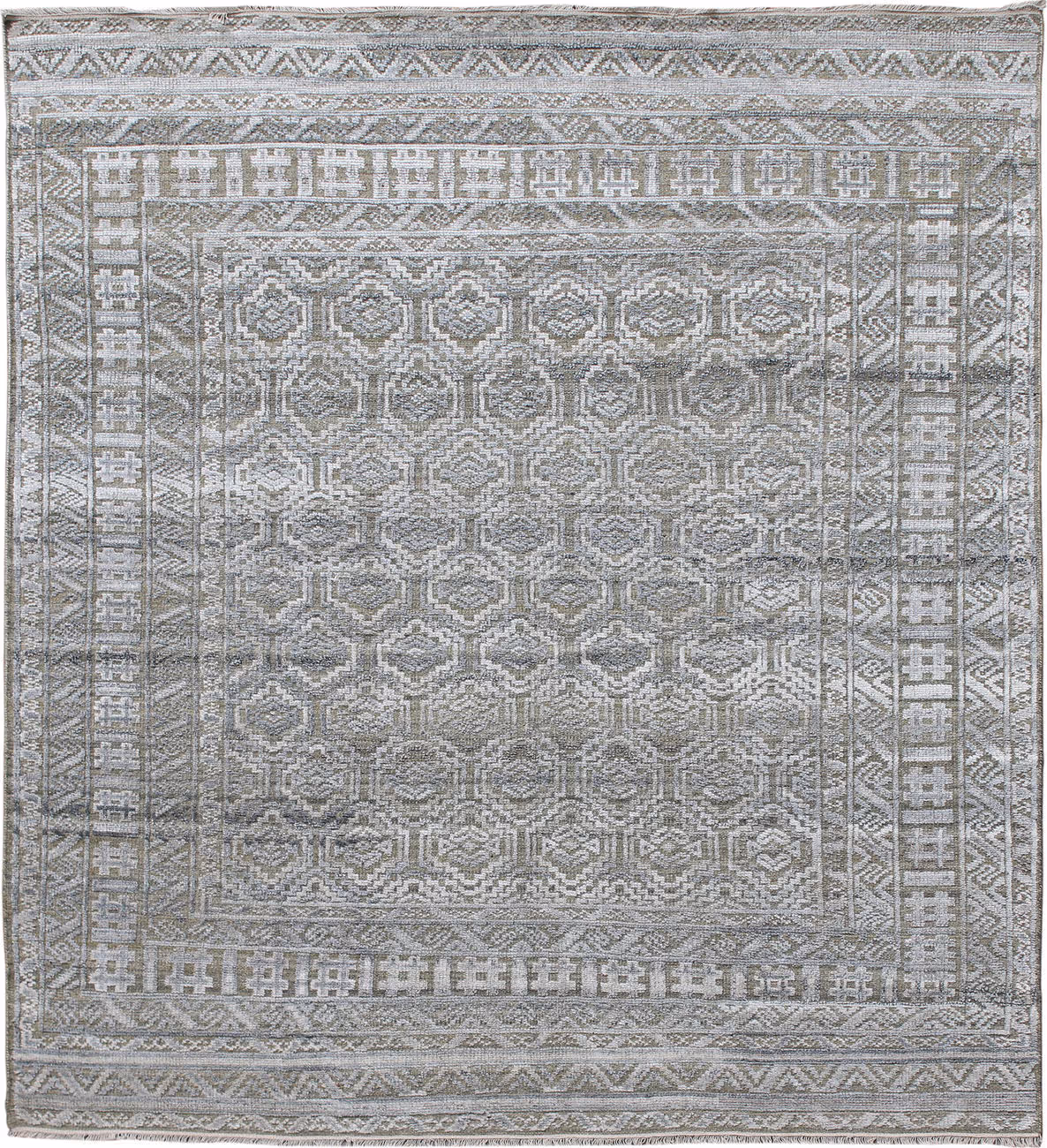 Modern Loom Winslow Gray Hand Knotted Silk Rug