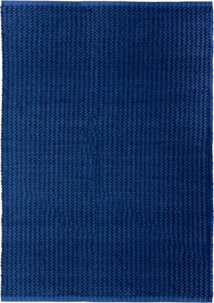I and I Blue Solid Color Cotton Rug