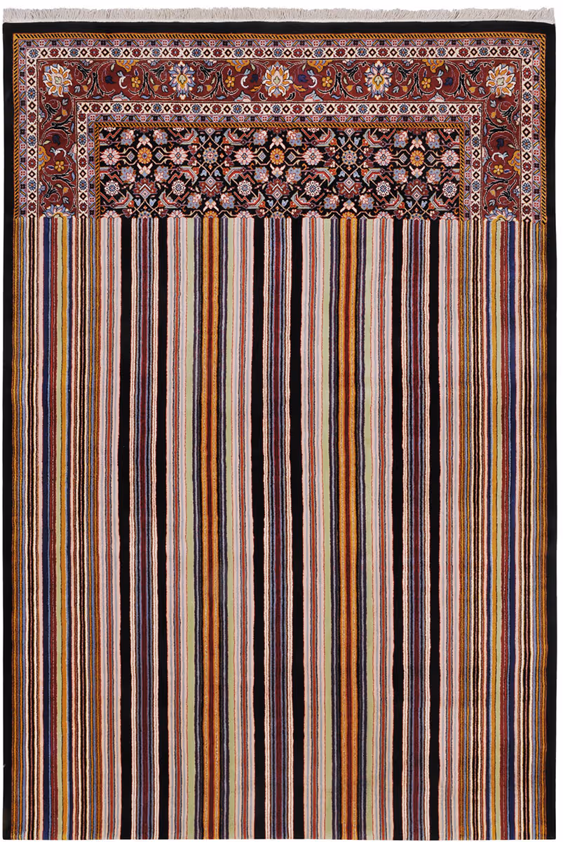 I and I Red Abstract Cotton Rug