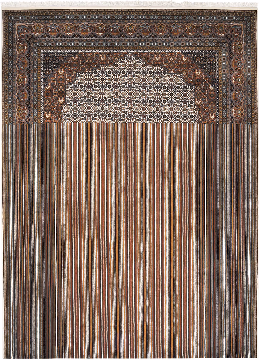 I and I Brown Abstract Cotton Rug 2