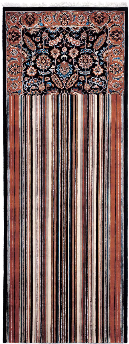 I and I Red Abstract Cotton Rug 2