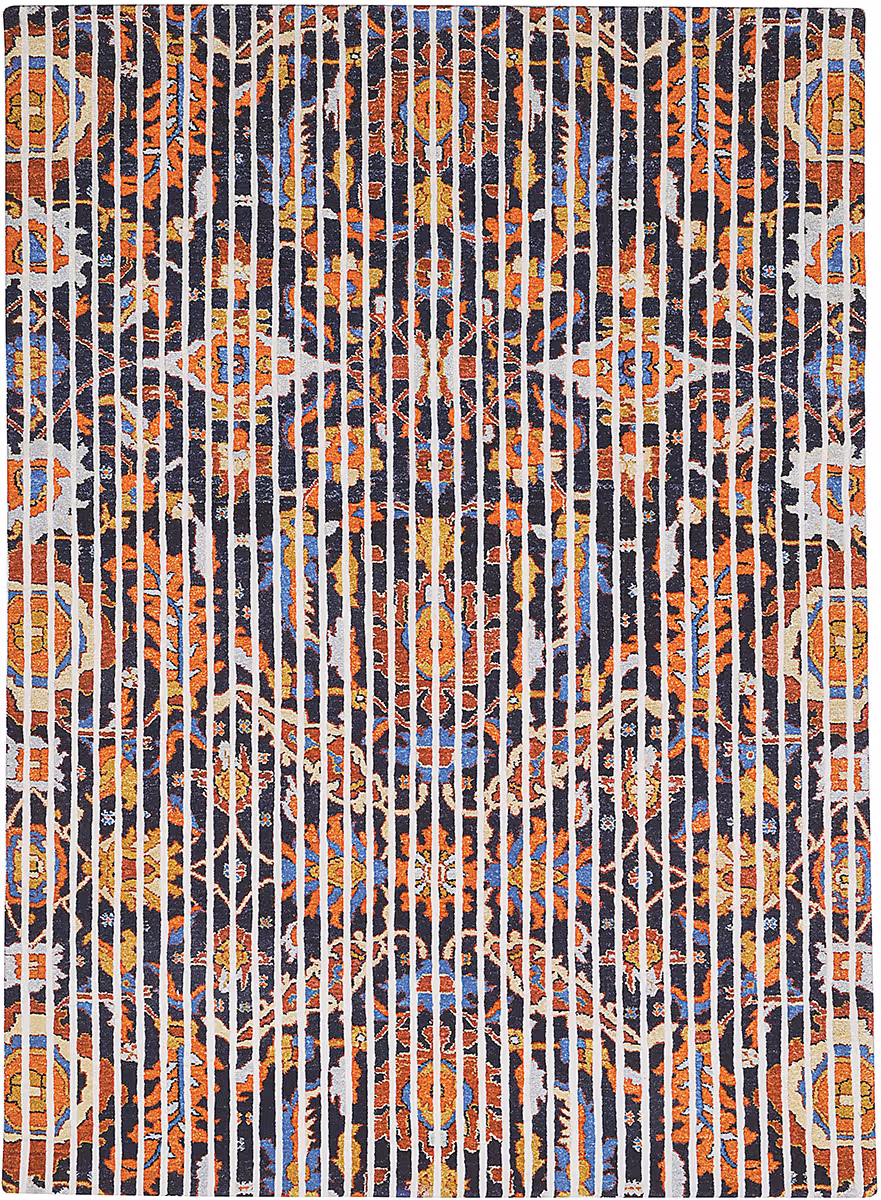 I and I White Abstract Cotton Rug 2