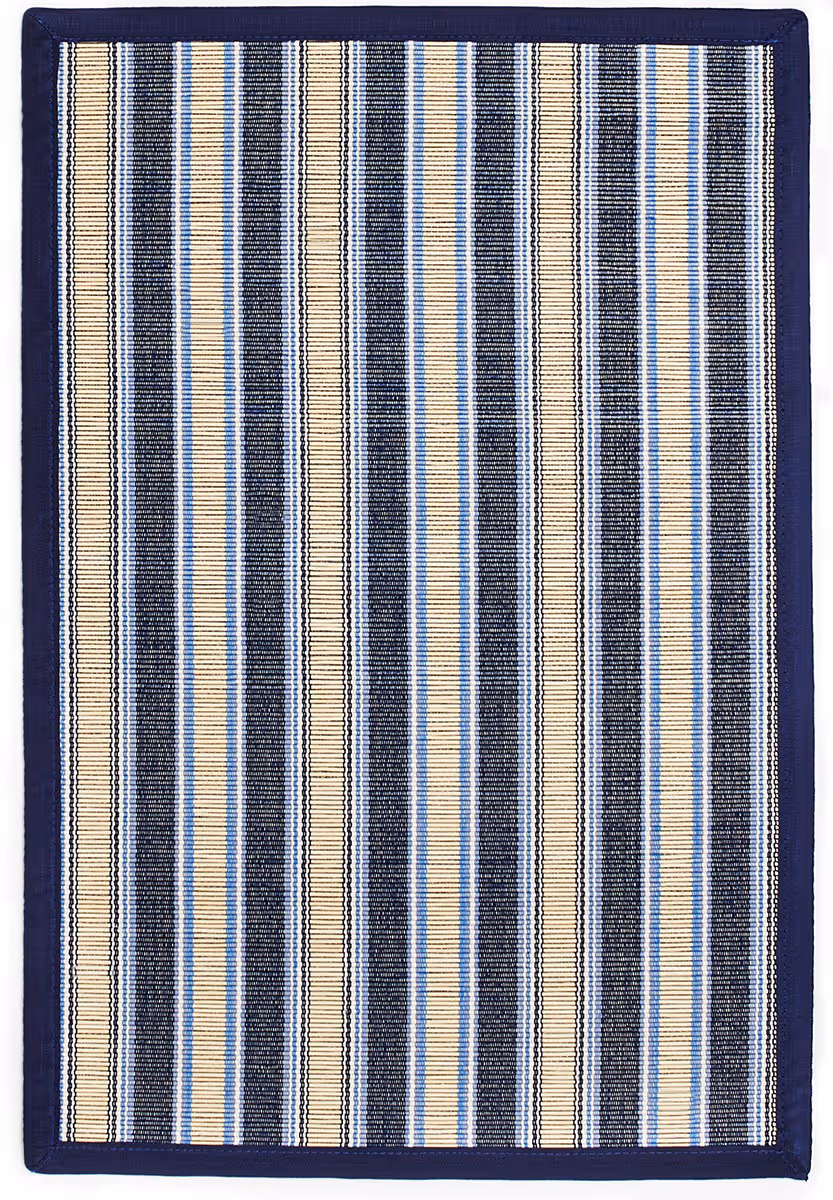 Anji Mountain Blue Flatweave Bordered Rug