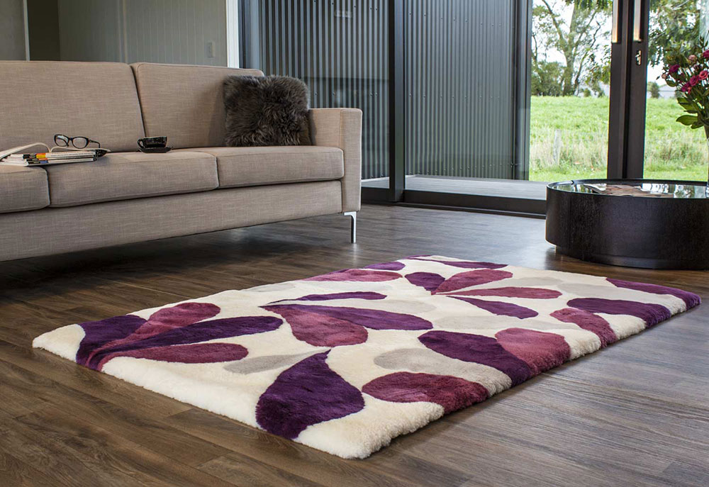 Bowron Purple Sheepskin Oddly Shaped, How To Place A Rug In An Odd Shaped Room