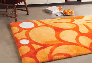 Bowron Orange Sheepskin Oddly Shaped Rug Product Image