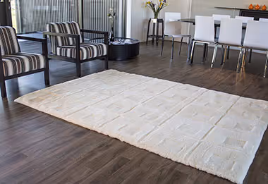 Bowron White Sheepskin Oddly Shaped Rug 3 Product Image
