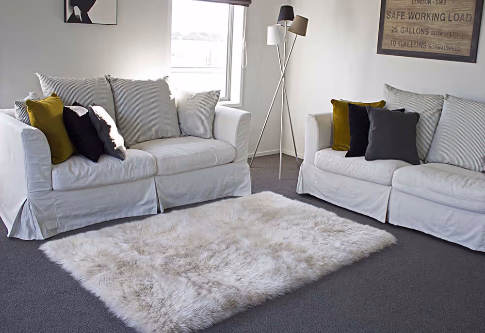 Bowron Gray Sheepskin Oddly Shaped Rug 4