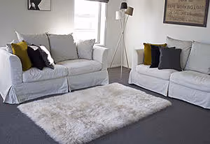 Bowron Gray Sheepskin Oddly Shaped Rug 4 Product Image