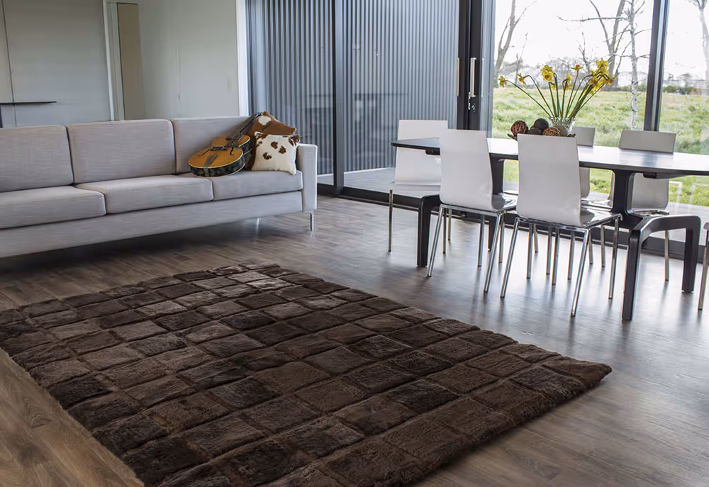 Bowron Brown Sheepskin Oddly Shaped Rug 4
