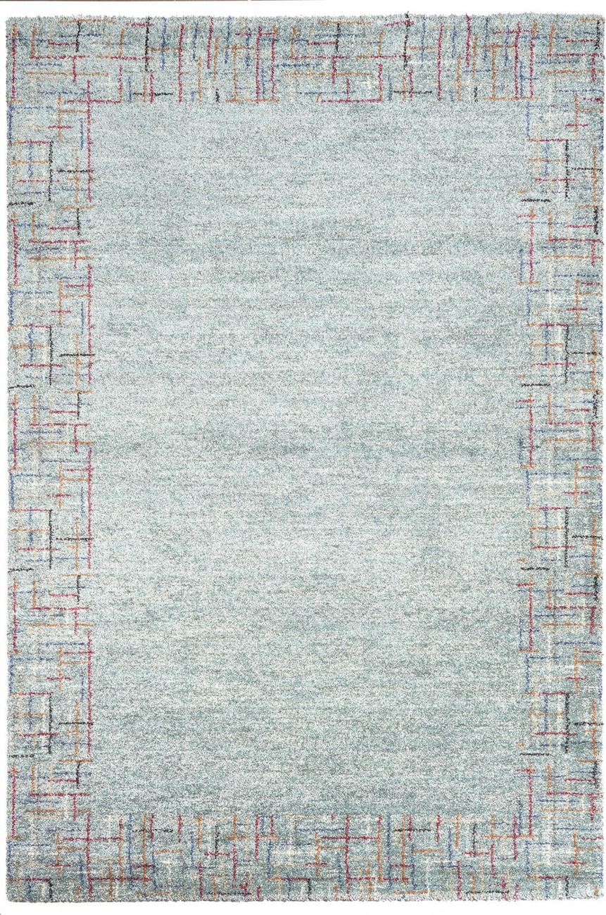 Modern Loom Mehari 23152 Teal Abstract Rug from the Modern Border Rugs