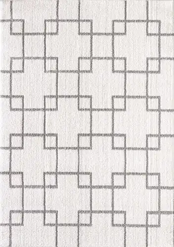 Modern Loom Silky Shag 5901 Ivory/Silver Transitional Rug Product Image