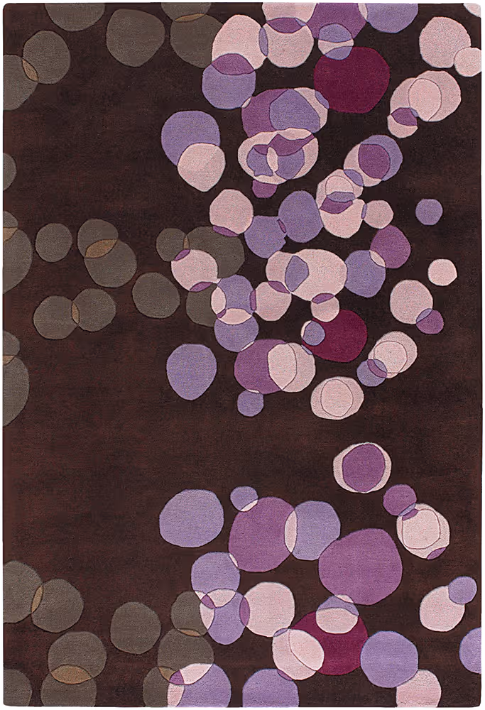 Chandra Bense AVL-6114 Dk. Brown Abstract Rug
