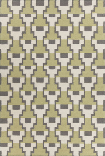 Chandra Bense AVO-34402 Lt. Green Patterned Wool Rug Product Image