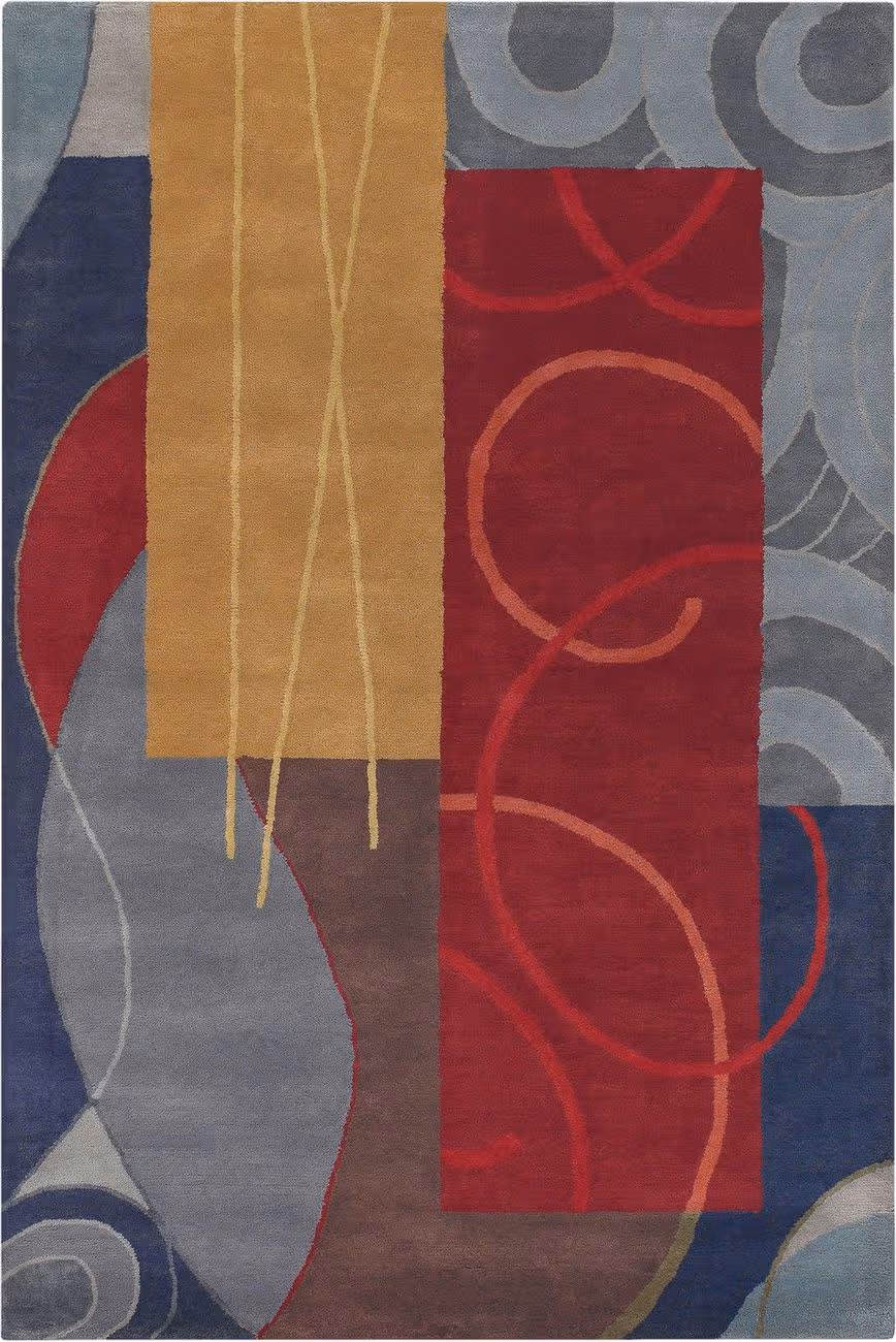 Chandra Bense BEN-3015 Lt. Red Abstract Rug